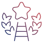 Star on top of a ladder icon