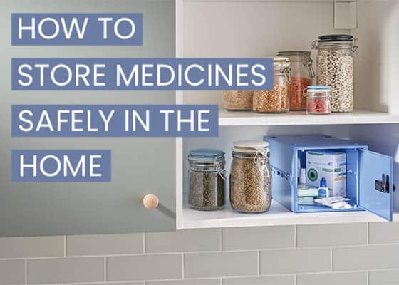 Medicine Storage Box on kitchen shelf