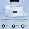 Lockabox One™ Crystal - Transparent lockable box size guide.