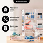 Lockable box for classrooms to store glue, scissors and pens.