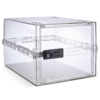 Transparent lockable storage box