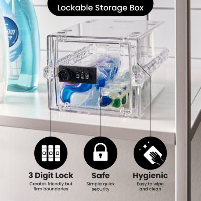 Lockabox Mini Crystal Small Lockable Box For Dishwasher Tablets