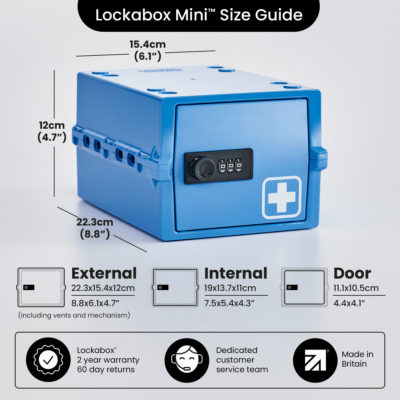 Lockabox Mini™ Medi Blue Size Diagram