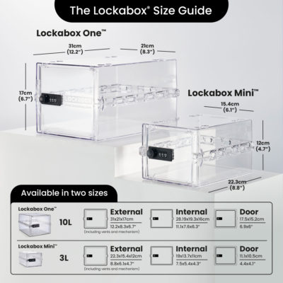 Lockabox One & Lockabox Mini Crystal Size Diagram