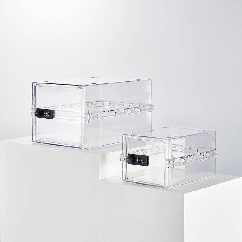 Lockabox Mini & One Plinth Crystal Square Lockable Storage Boxes by Lockabox®