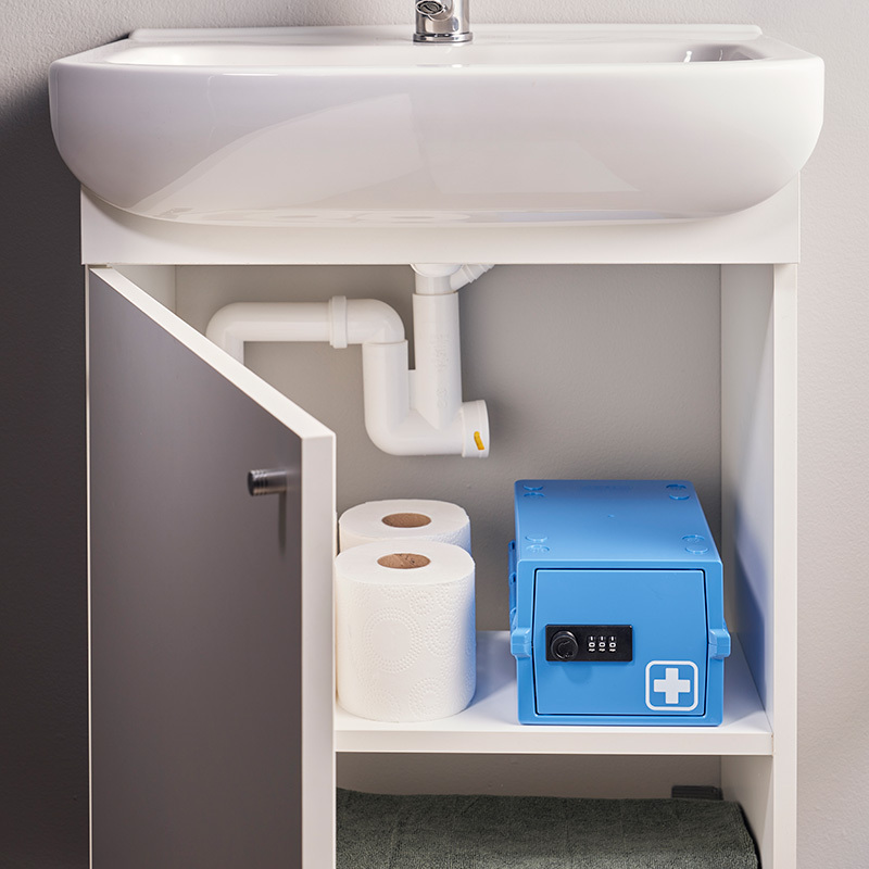 Lockabox Mini Under Sink 23 Perfect for compact spaces, the Medi Mini offers secure, hygienic storage.